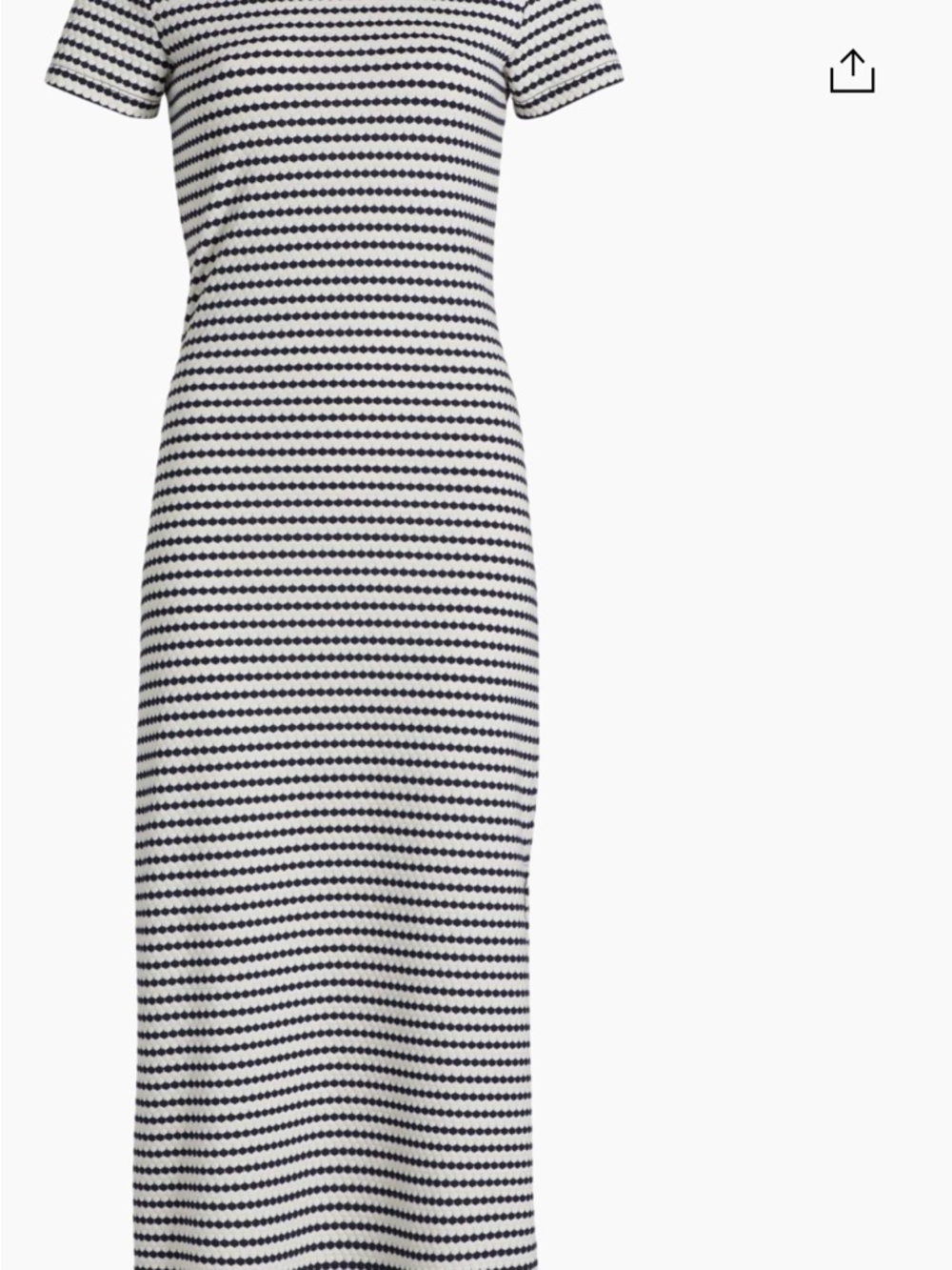 Ramy Brook Black and White Striped Short-Sleeve Maxi Dress